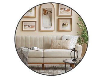 Ronde Wandspiegel Ink Black 76x76cm - Nu 35% Korting!