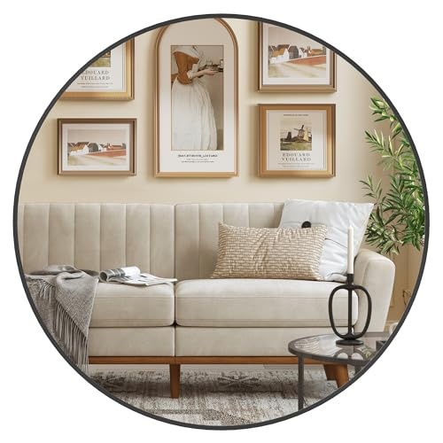 Ronde Wandspiegel Ink Black 76x76cm - Nu 35% Korting!