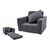 Kinderfauteuil Slaapbankje Grijs - 50% Korting! (Mist Kussen)