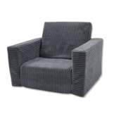 Kinderfauteuil Slaapbankje Grijs - 50% Korting! (Mist Kussen)