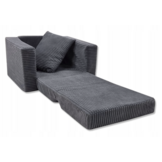 Kinderfauteuil Slaapbankje Grijs - 50% Korting! (Mist Kussen)