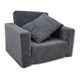 Kinderfauteuil Slaapbankje Grijs - 50% Korting! (Mist Kussen)