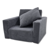 Kinderfauteuil Slaapbankje Grijs - 50% Korting! (Mist Kussen)