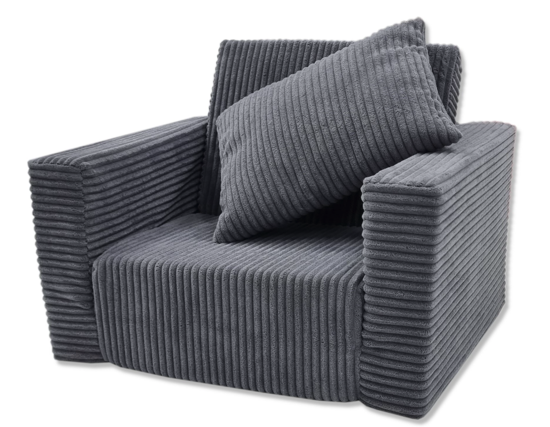 Kinderfauteuil Slaapbankje Grijs - 50% Korting! (Mist Kussen)