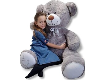 XL Knuffelbeer Grijs 160cm - 60% Korting! Met Hartje
