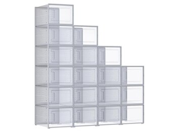 Schoenendozen Stapelbaar Dove Gray (18 stuks) - 55% Korting!