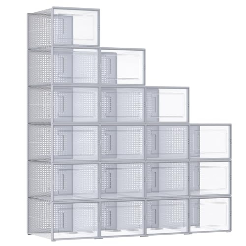 Schoenendozen Stapelbaar Dove Gray (18 stuks) - 55% Korting!
