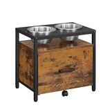 Geretourneerde Verhoogde Voerbak Hond Rustic Brown | -60% Korting