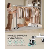 SONGMICS Kledingrek op Wielen - 150kg Belastbaar - 55% Korting!