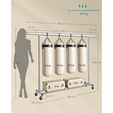 SONGMICS Kledingrek op Wielen - 150kg Belastbaar - 55% Korting!