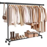 SONGMICS Kledingrek op Wielen - Zwaar, Uitschuifbaar, 150kg Max, 40% Korting!