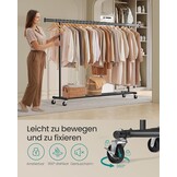 SONGMICS Kledingrek op Wielen - Zwaar, Uitschuifbaar, 150kg Max, 40% Korting!