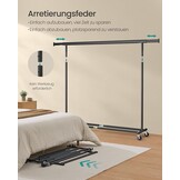 SONGMICS Kledingrek op Wielen - Zwaar, Uitschuifbaar, 150kg Max, 40% Korting!