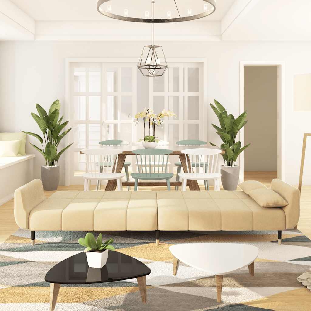 VidaXL Slaapbank Crème Fluweel - 40% Korting! Ideaal voor Gasten!