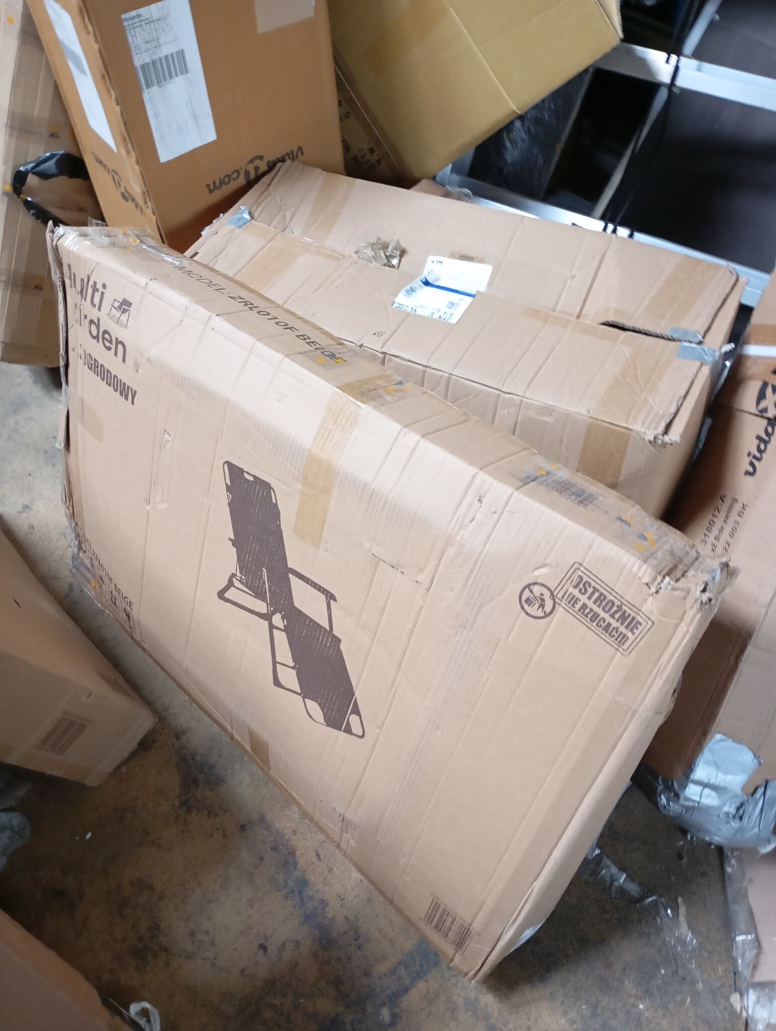 Tuinstoel Ligstoel 2-in-1 Beige - 40% Korting! (Doos Schade)