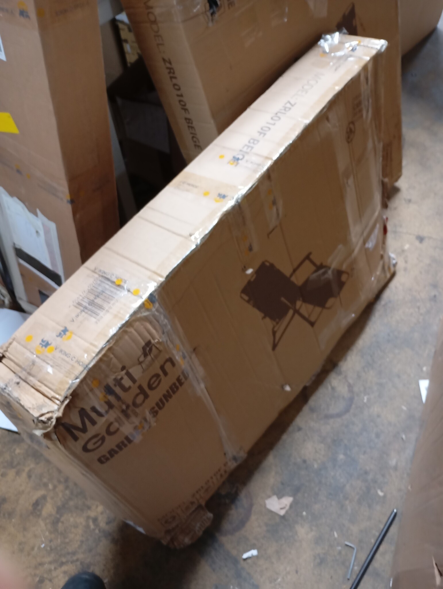 Tuinstoel Ligstoel 2-in-1 Beige - 40% Korting! (Doos Schade)