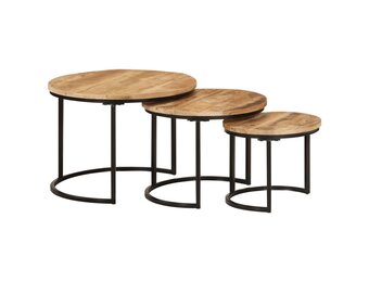 VidaXL Tafeltjesset 3x Massief Mangohout - 35% Korting! Uniek!