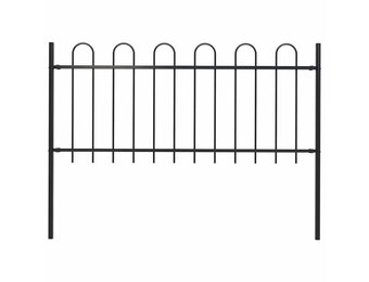vidaXL Tuinhek Staal Zwart 1.8m - Nu 55% Korting! Krasjes