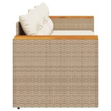 VidaXL 3-zits Tuinbank Poly Rattan Beige + Kussens | 40% Korting