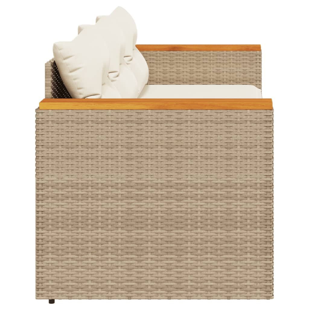 VidaXL 3-zits Tuinbank Poly Rattan Beige + Kussens | 40% Korting