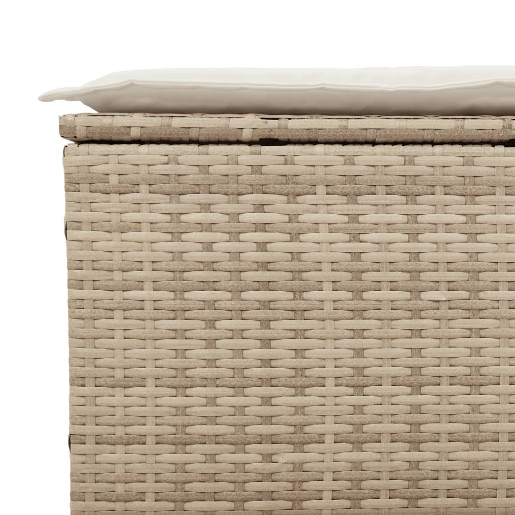 VidaXL 3-zits Tuinbank Poly Rattan Beige + Kussens | 40% Korting