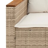VidaXL 3-zits Tuinbank Poly Rattan Beige + Kussens | 40% Korting