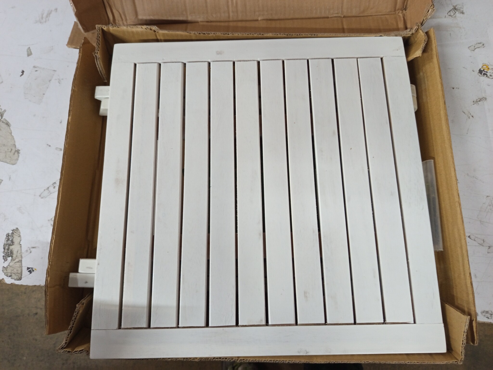 vidaXL Bistrotafel Acaciahout Wit 46x46x47 cm - 55% Korting!