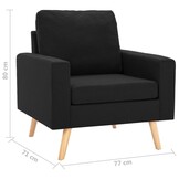 vidaXL Fauteuil Stof Zwart - 40% Korting - Zo Goed Als Nieuw!