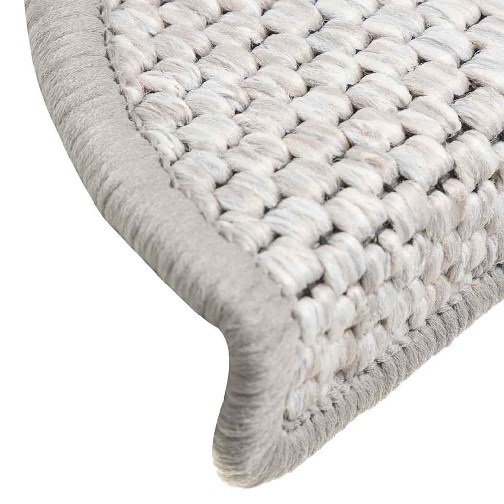 VidaXL Trapmatten Sisal-look Platinakleur - 15 stuks | 35% Korting!