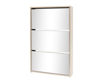 vidaXL Schoenenkast met Spiegel (Eiken) - 53% Korting! Slechts 1 Beschikbaar!