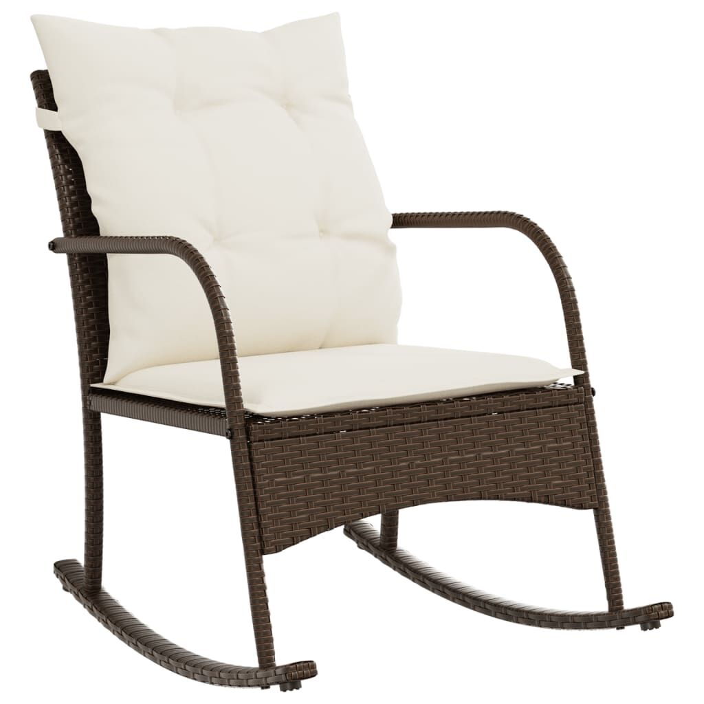 VidaXL Tuinschommelstoel Poly Rattan Bruin met Kussens - 51% Korting!