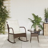 VidaXL Tuinschommelstoel Poly Rattan Bruin met Kussens - 51% Korting!