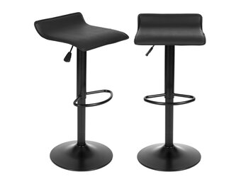 52% Korting! Draaibare Barkruk - Zwart Kunstleer - Hoogte 54-76 cm