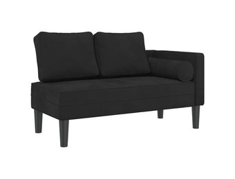 VidaXL Chaise Longue Fluweel Zwart - 40% Korting | Bijna Nieuw!