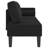 VidaXL Chaise Longue Fluweel Zwart - 40% Korting | Bijna Nieuw!