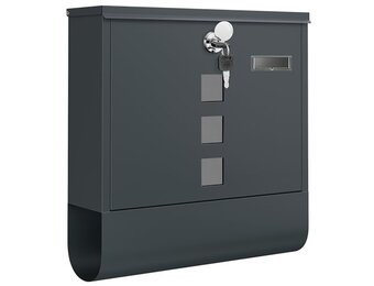 Brievenbus Gepoedercoat Staal Antraciet - 55% Korting! Krantenvak & Kijkvensters