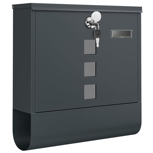 Brievenbus Gepoedercoat Staal Antraciet - 55% Korting! Krantenvak & Kijkvensters