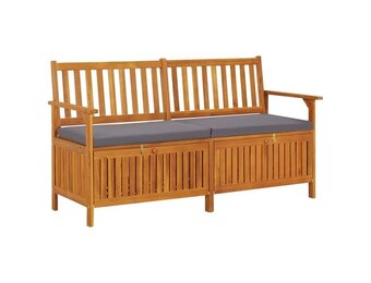 VidaXL Opbergbank Massief Acaciahout met Kussen - 148cm - 60% Korting!