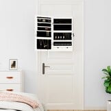 VidaXL Sieradenkast met Spiegel & LED (Wit) - 40% Korting! | Laatste Stuk!