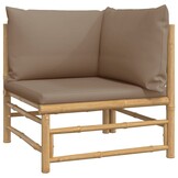 VidaXL Loungeset Bamboe Taupe (3-delig) - 78% Korting!