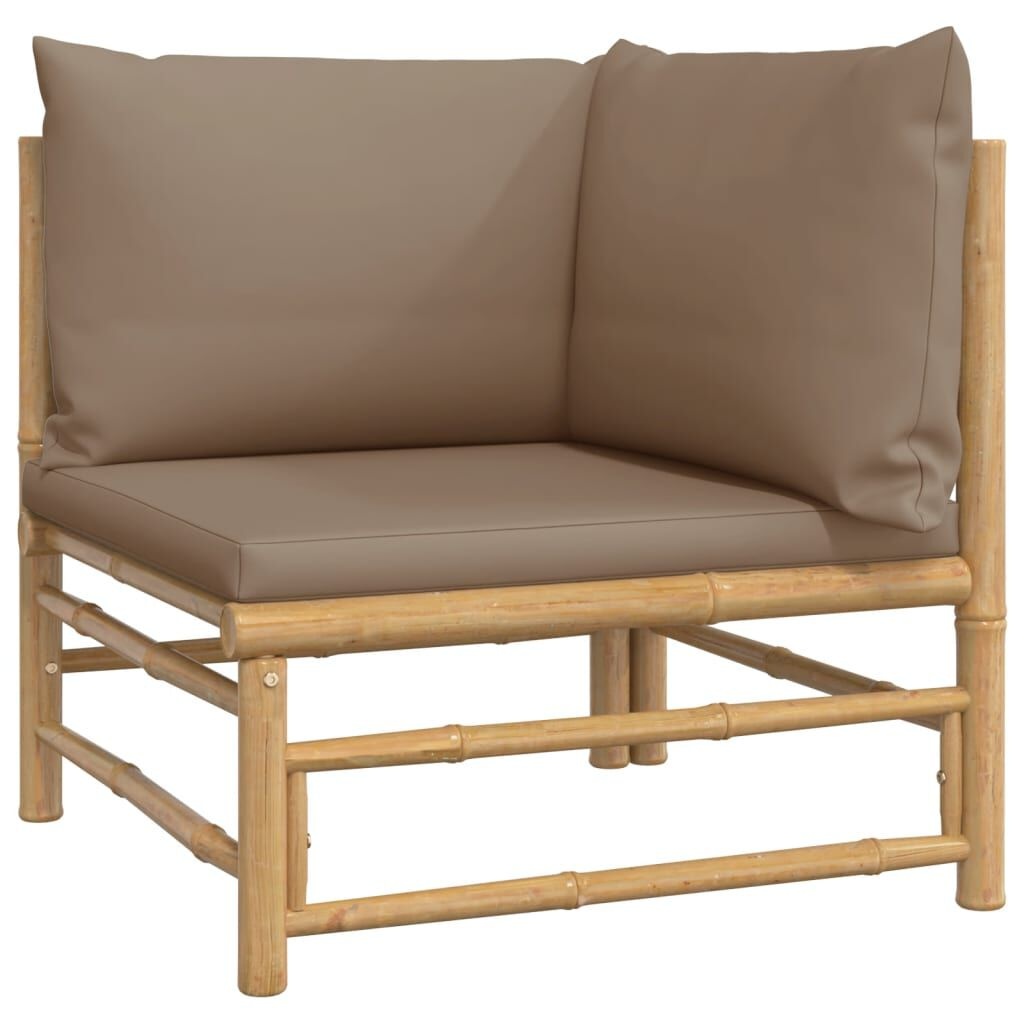 VidaXL Loungeset Bamboe Taupe (3-delig) - 78% Korting!