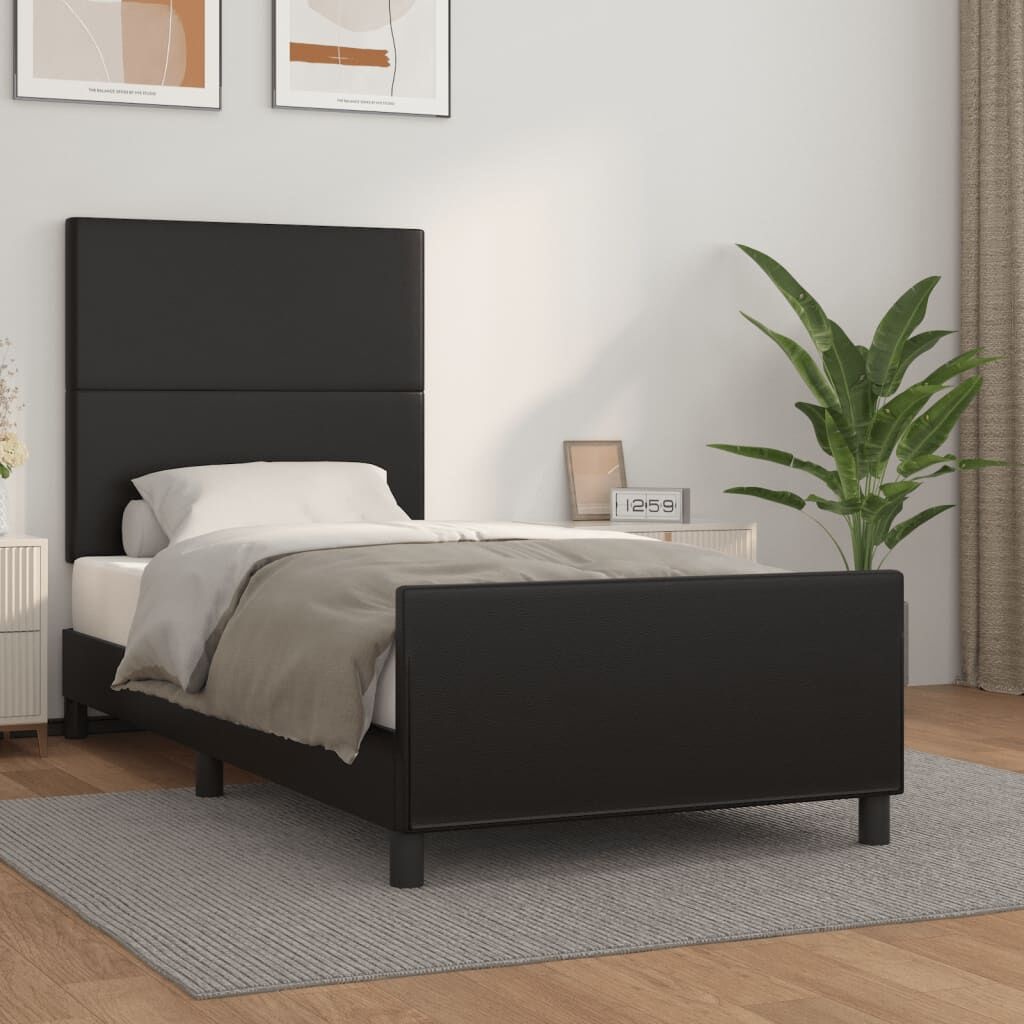 vidaXL Bedframe Zwart 80x200 cm met Hoofdeinde - 55% Korting!