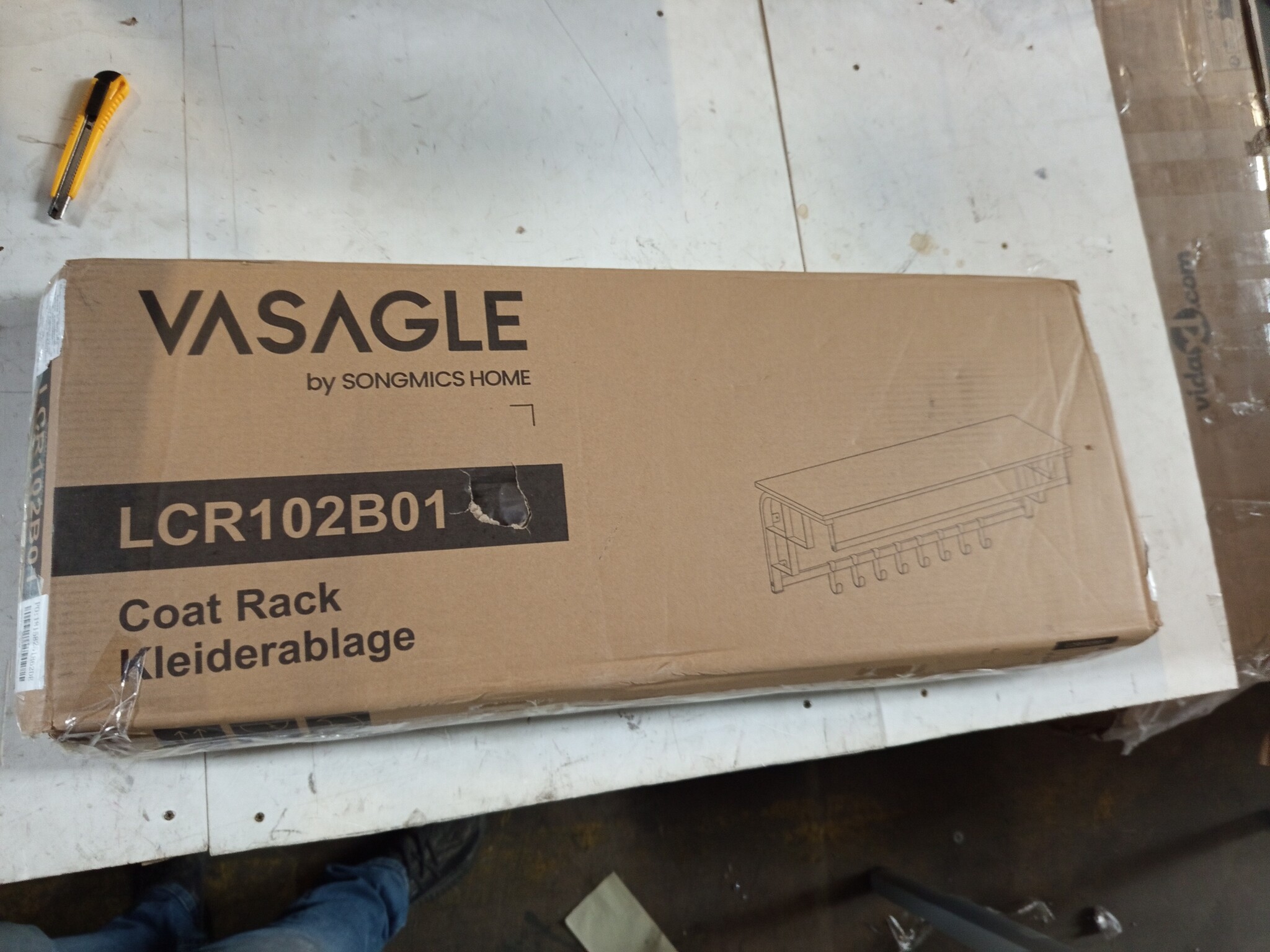 Wandkapstok met Plank & 5 Haken - 55% Korting! Vintagebruin/Zwart