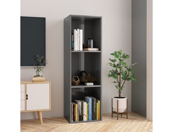 vidaXL Boekenkast/TV-meubel Grijs Hoogglans - 35% Korting - Ong. 114cm