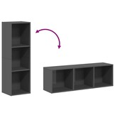 vidaXL Boekenkast/TV-meubel Grijs Hoogglans - 35% Korting - Ong. 114cm