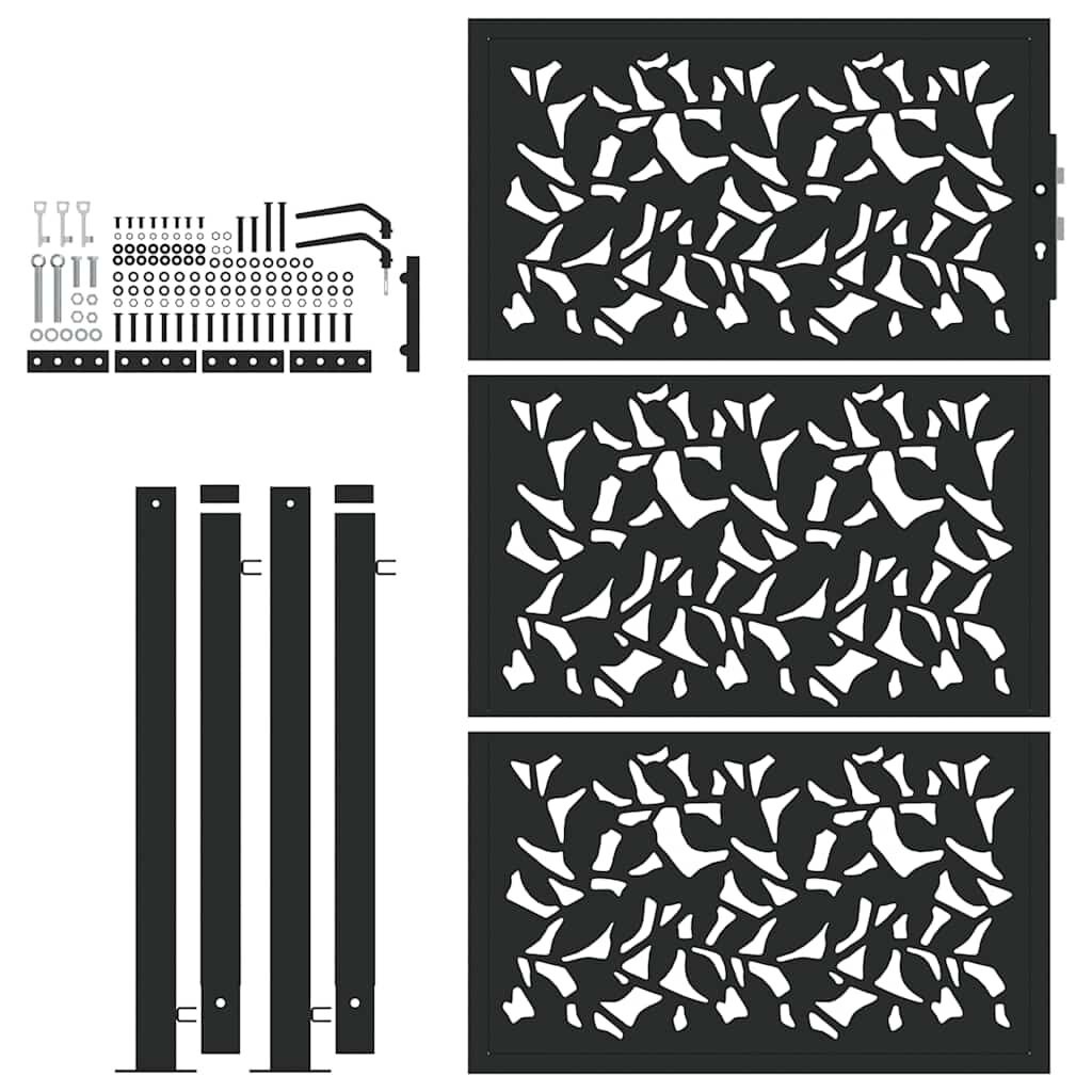 VidaXL Poort Staal Zwart 105x155cm - 55% Korting!