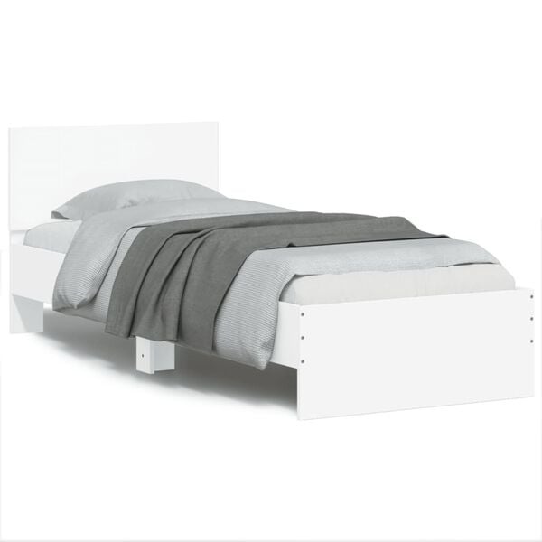 vidaXL Bedframe Wit Bewerkt Hout 90x200cm - Nu met 40% Korting!