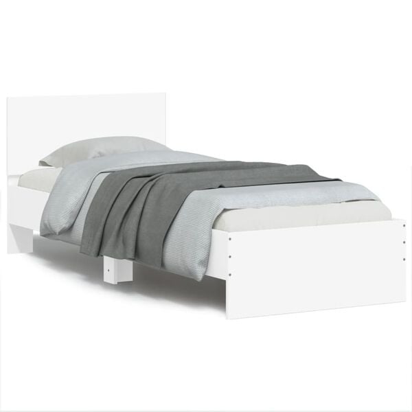 vidaXL Bedframe Wit Bewerkt Hout 90x200cm - Nu met 40% Korting!