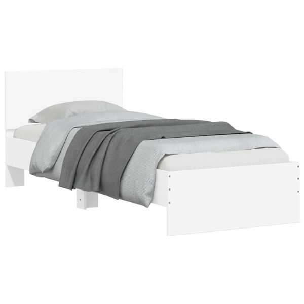 vidaXL Bedframe Wit Bewerkt Hout 90x200cm - Nu met 40% Korting!