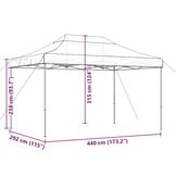 VidaXL Partytent Pop-up 440x292x315cm Zwart - 40% Korting!